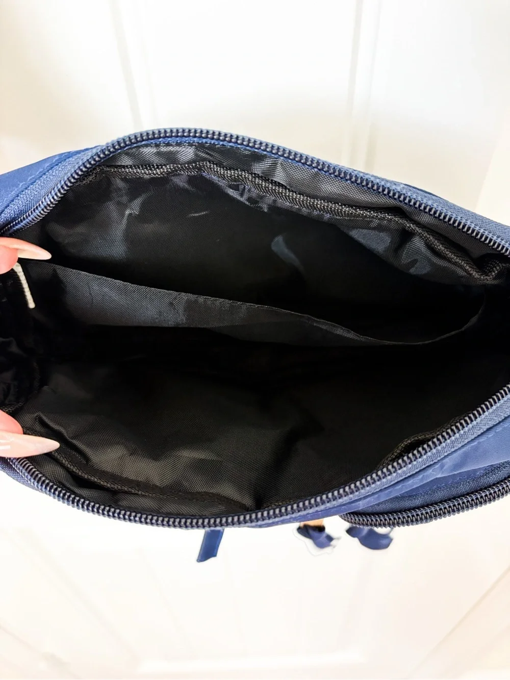 Punch Navy Crossbody Bag with Gold-Tone Hardware